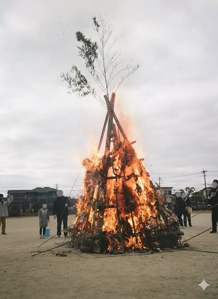 燃え上がっている様子